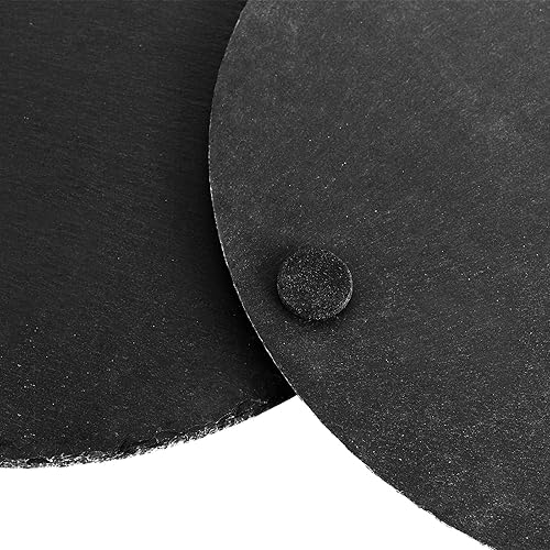Miniatura 3 de FUNSUEI Paquete de 8 tablas de queso de pizarra negra de 7.8 pulgadas, platos de queso de pizarra natural para carne, frutas, galletas, comedor de