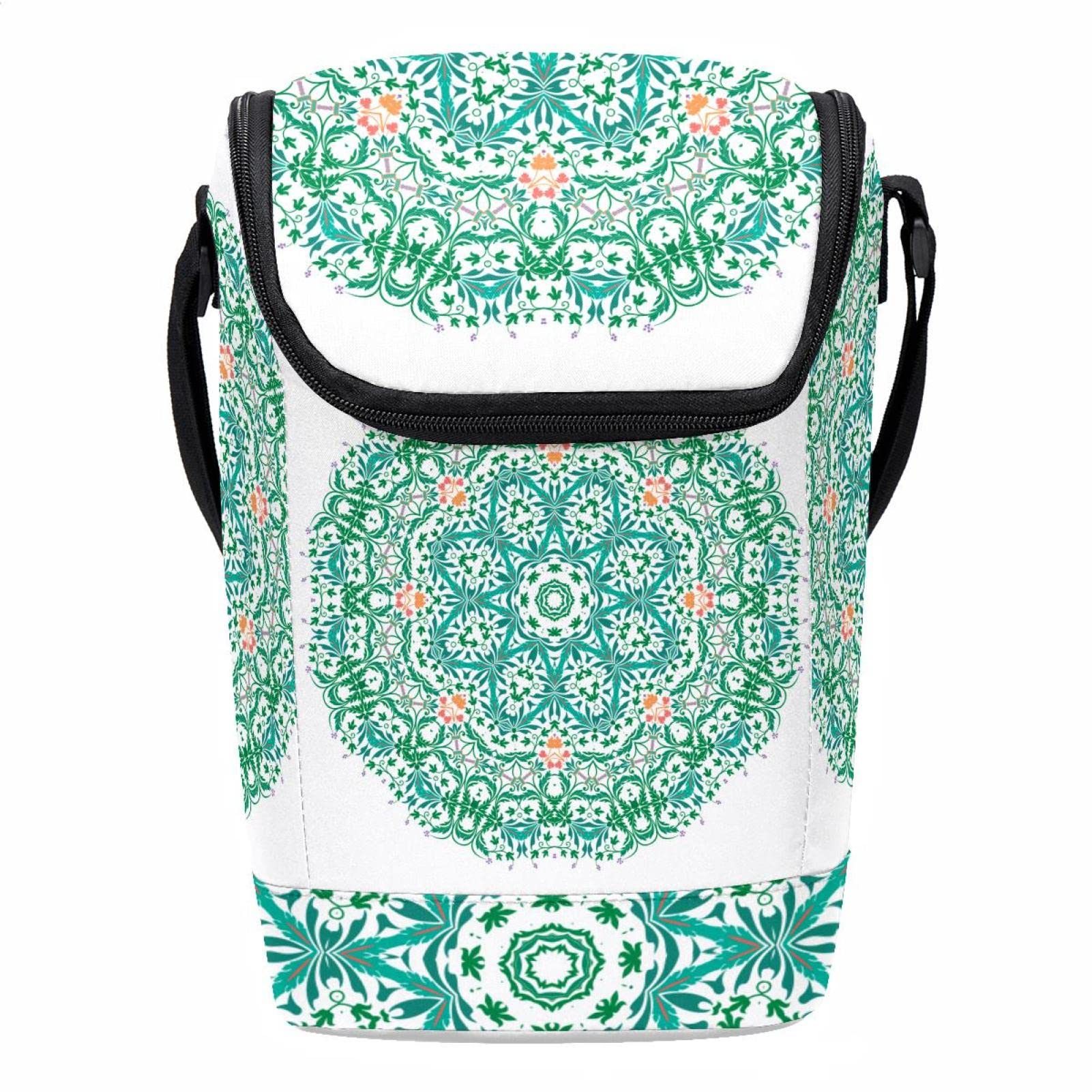 Bolsa de almuerzo mandala verde que soluciona el transporte diario