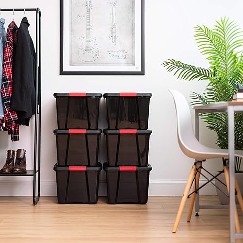 Vista 42 de IRIS USA - Caja de almacenamiento de plástico de 19 cuartos de galón con tapa y pestillos – Paquete de 4 – sin BPA, solución de organización