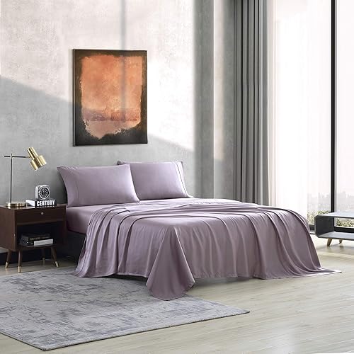 Vista 14 de Valeron Juego de sábanas de 100 % Tencel modal satinado, lujosamente suave, transpirable, refrescante, de fibra de haya de madera, matrimonial