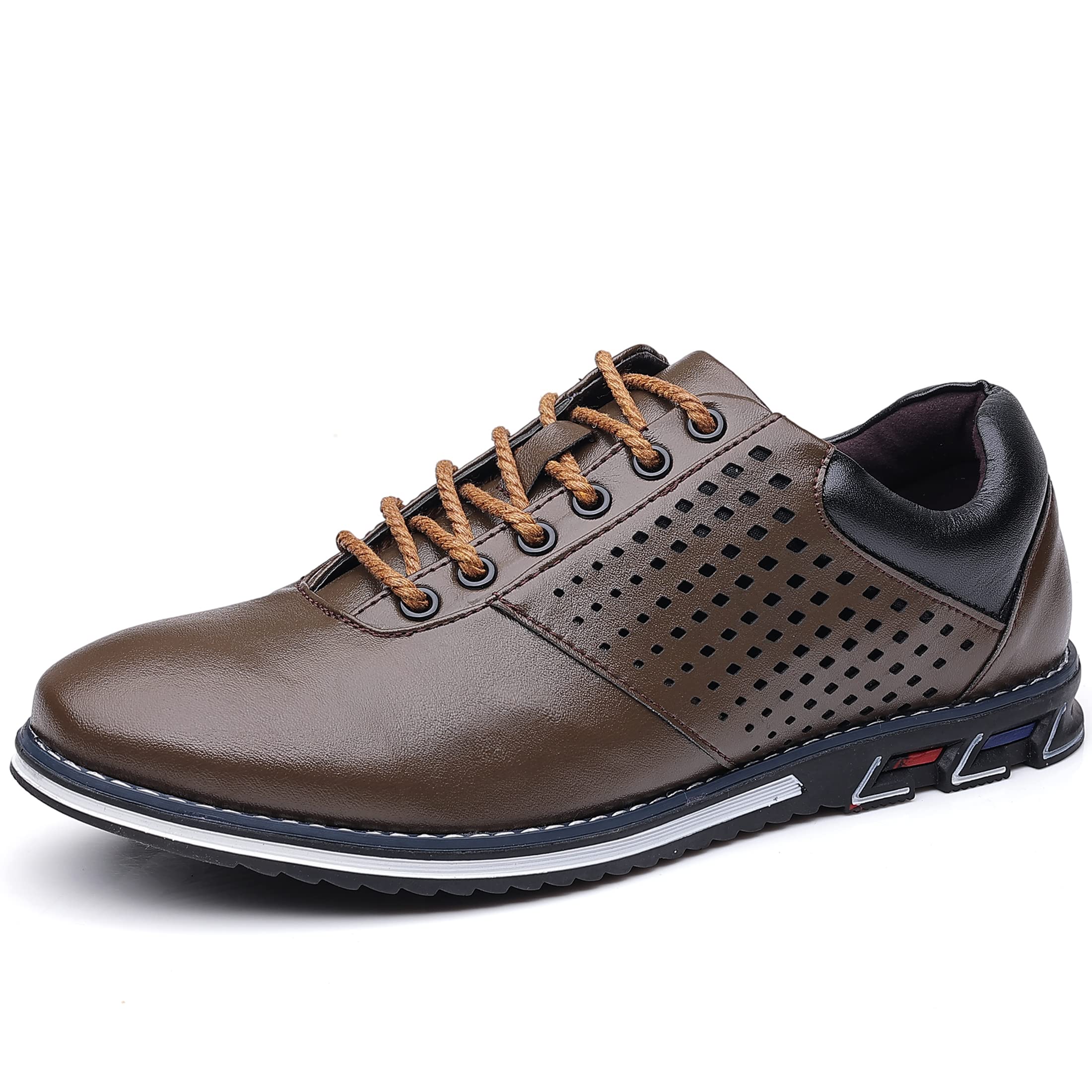 COSIDRAM Mens Casual Loafers Casual Oxfords for Male Office Business Dress Sneakers 9.5 A/Brown