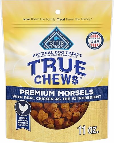 Blue Buffalo True Chews - Mordiscos Premium Naturales para Perros, Receta de Pollo, Bolsa de 11 onzas