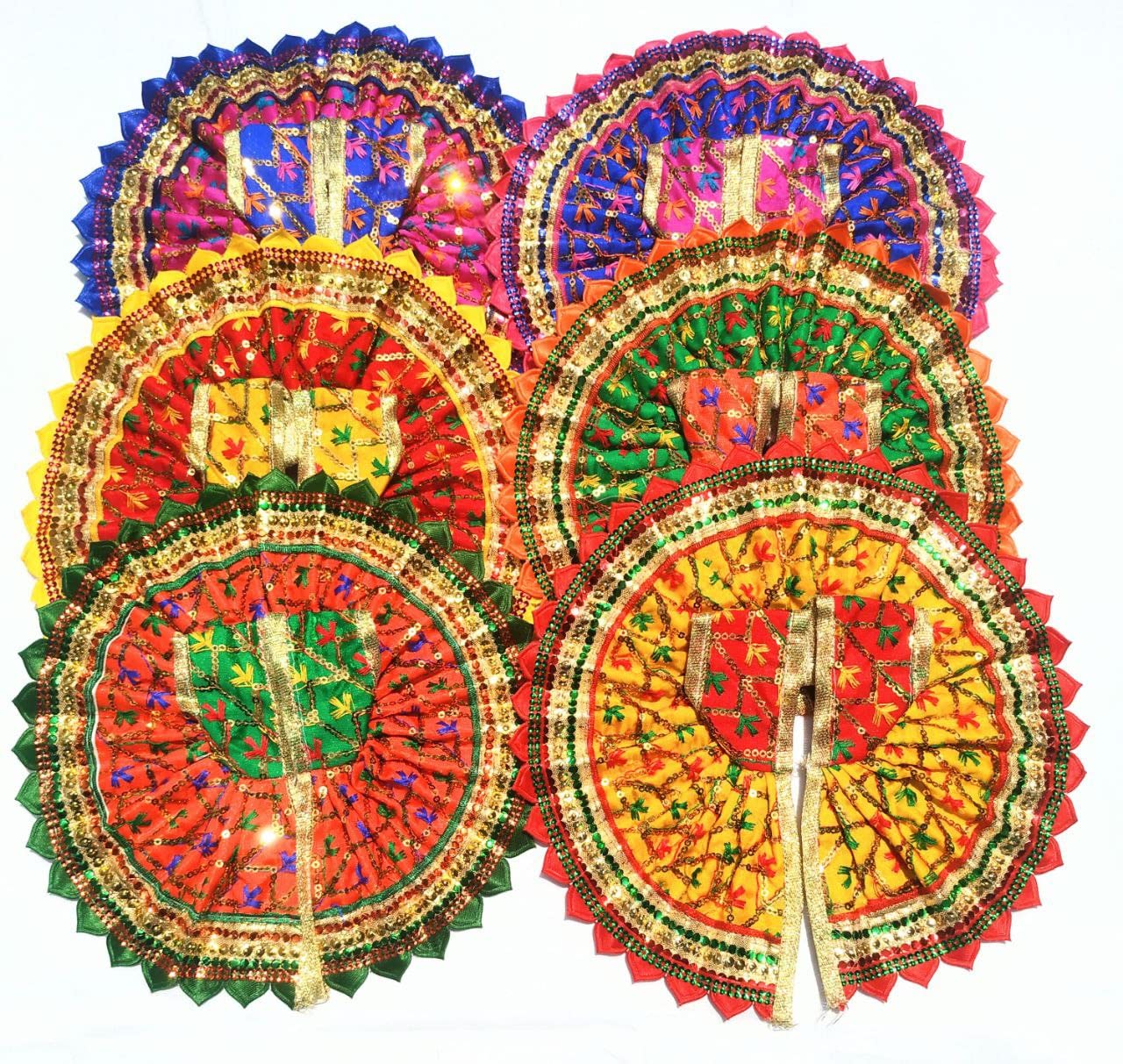 Brikshi Laddu Gopal Summer Dress Multicolour Cotton poshaksKishan ji k poshak NO-4 (Assorted) Summer Solid ||(Pack of 1)||