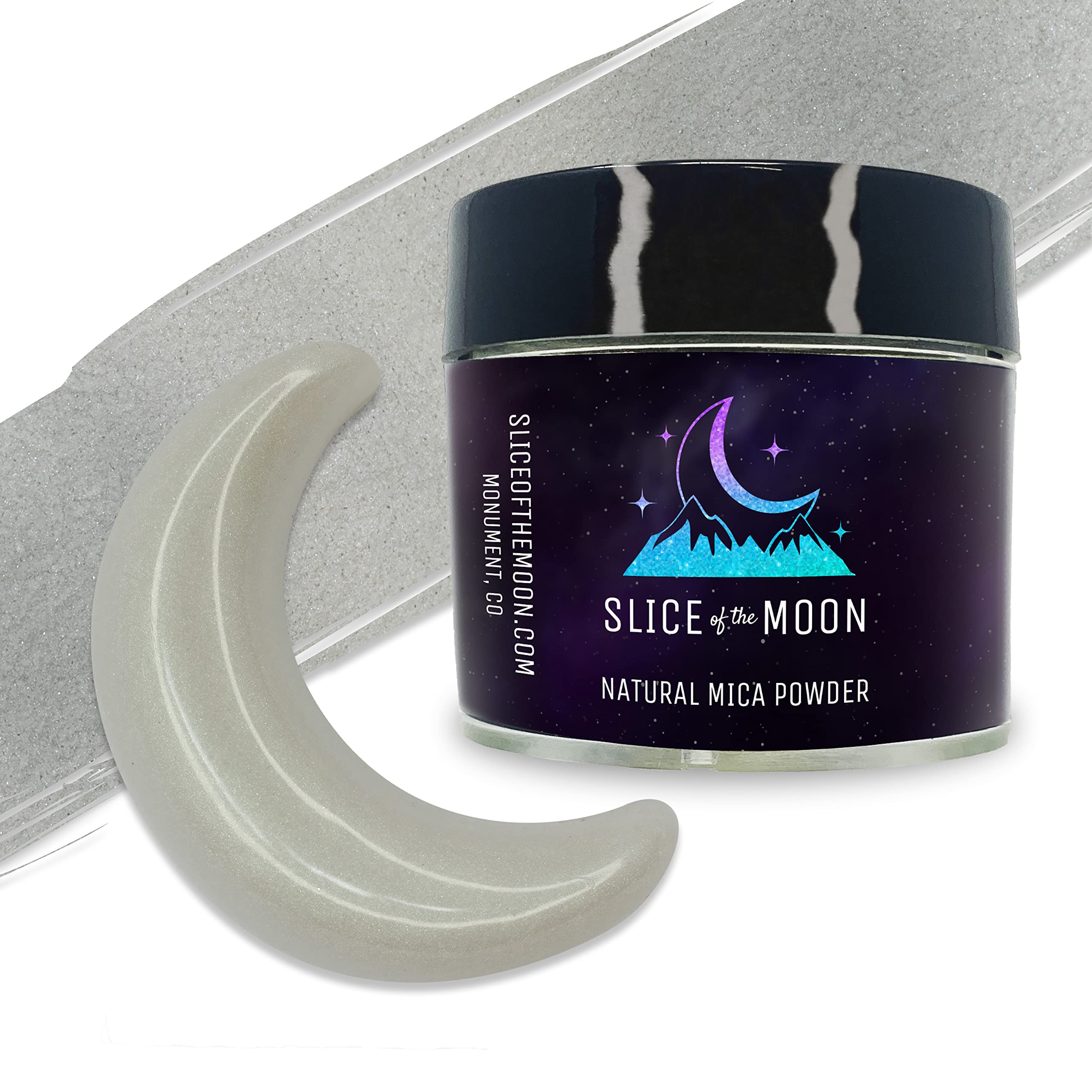 Slice of the Moon | Iridescent Green Natural Mineral Mica Powder, 0.42oz (12g) | for Personal or Professional Use - Cosmetics, Epoxy Resin Projects, Nail Polish, Soaps, Bath Bombs, and Art Projects