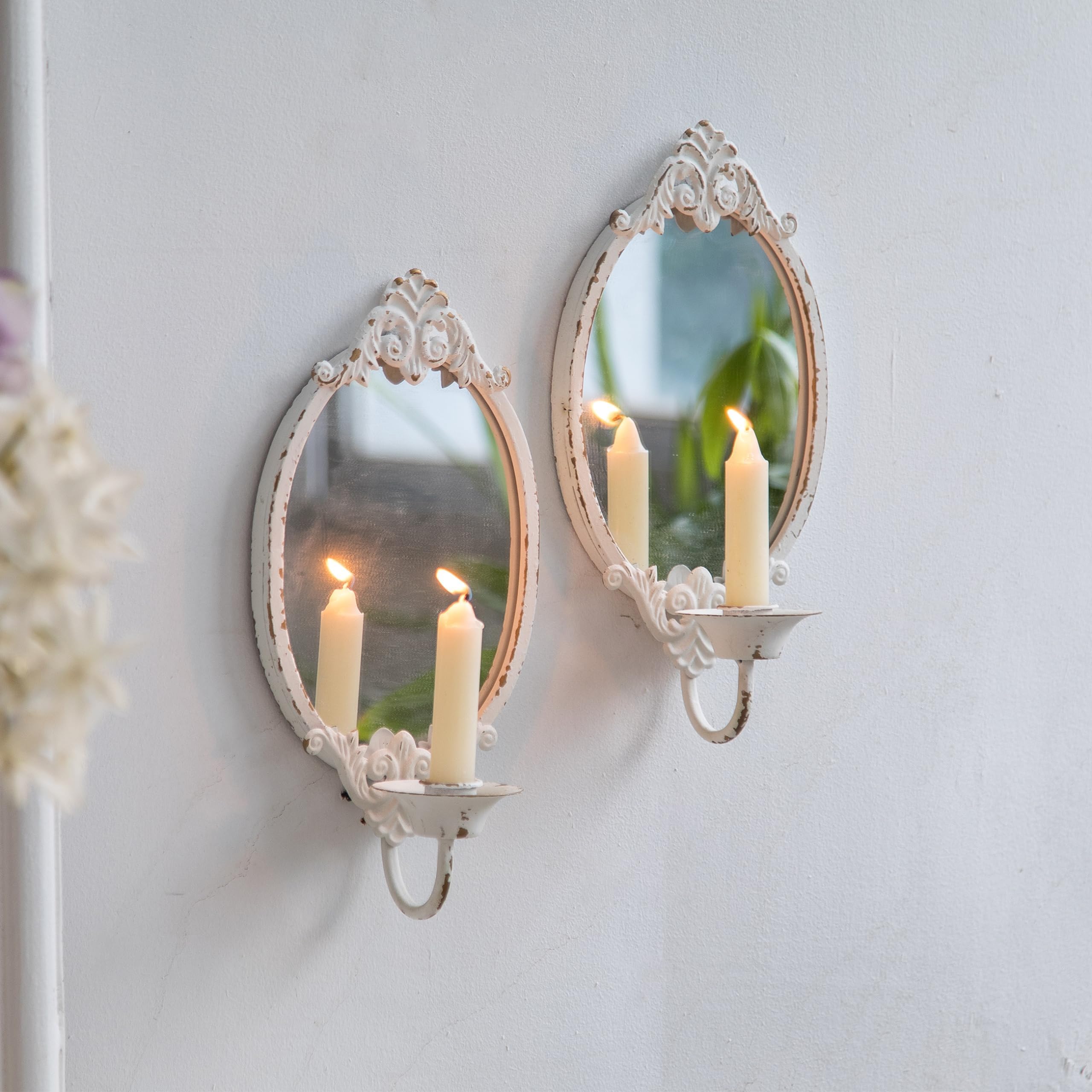 Candle Sconces Antique White