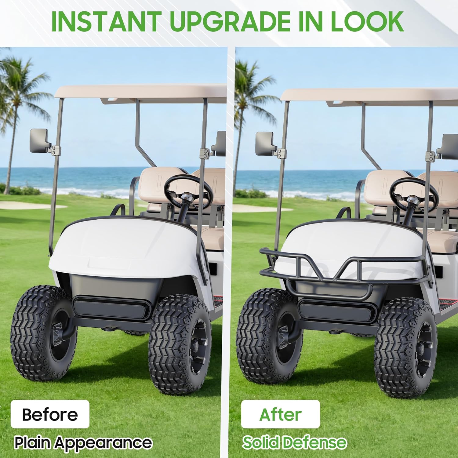 10L0L Golf Cart Black Brush Guard for EZGO TXT 1994.5-2013 Electric and Gas