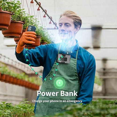 Miniatura 5 de Socool - Ventilador de cintura portátil de 10000 mAh con clip en el cinturón portátil, ventiladores personales funciona con batería, enfriamiento de