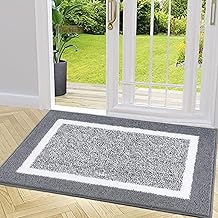Bsmathom Indoor Door Mat, 32x20, Non-Slip Absorbent Entrance Mat, Resist Dirt Durable Low-Profile Front Door Rug Indoor Entrance, Washable Indoor Rugs for Entryway, Dark Grey