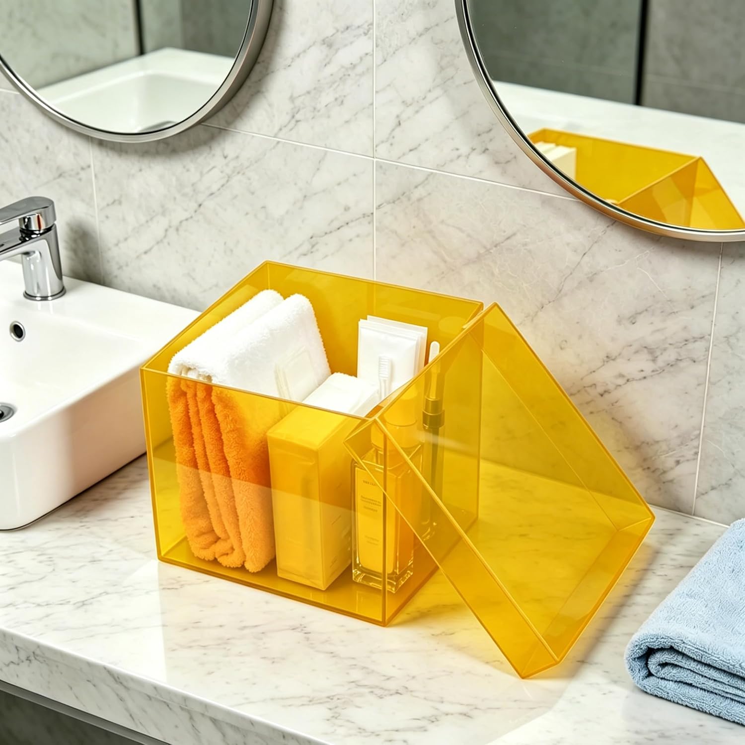 KissYou Acrylic Box with Lid Clear Display Square Cube Bathroom Counter Jewelry Storage Contanier Wedding Birthday Party Candy Gift Wrap Boxes image 5