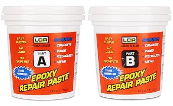 Polygem LCR Crack Sealer and Paste for Concrete Wall Leak Repair - High Strength 2 Component System Works on Concrete, Wood, Fiberglass, Metal, Plastic, Glass, and More