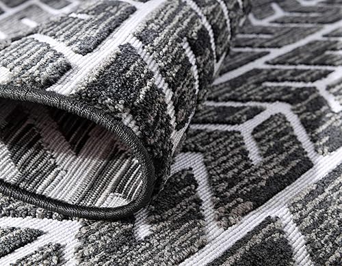 Miniatura 6 de Sabrina Soto Sabrina Soto Outdoor Collection - Alfombra Aston (2 pies x 6 pies 1 pulgada, color negromarfil)