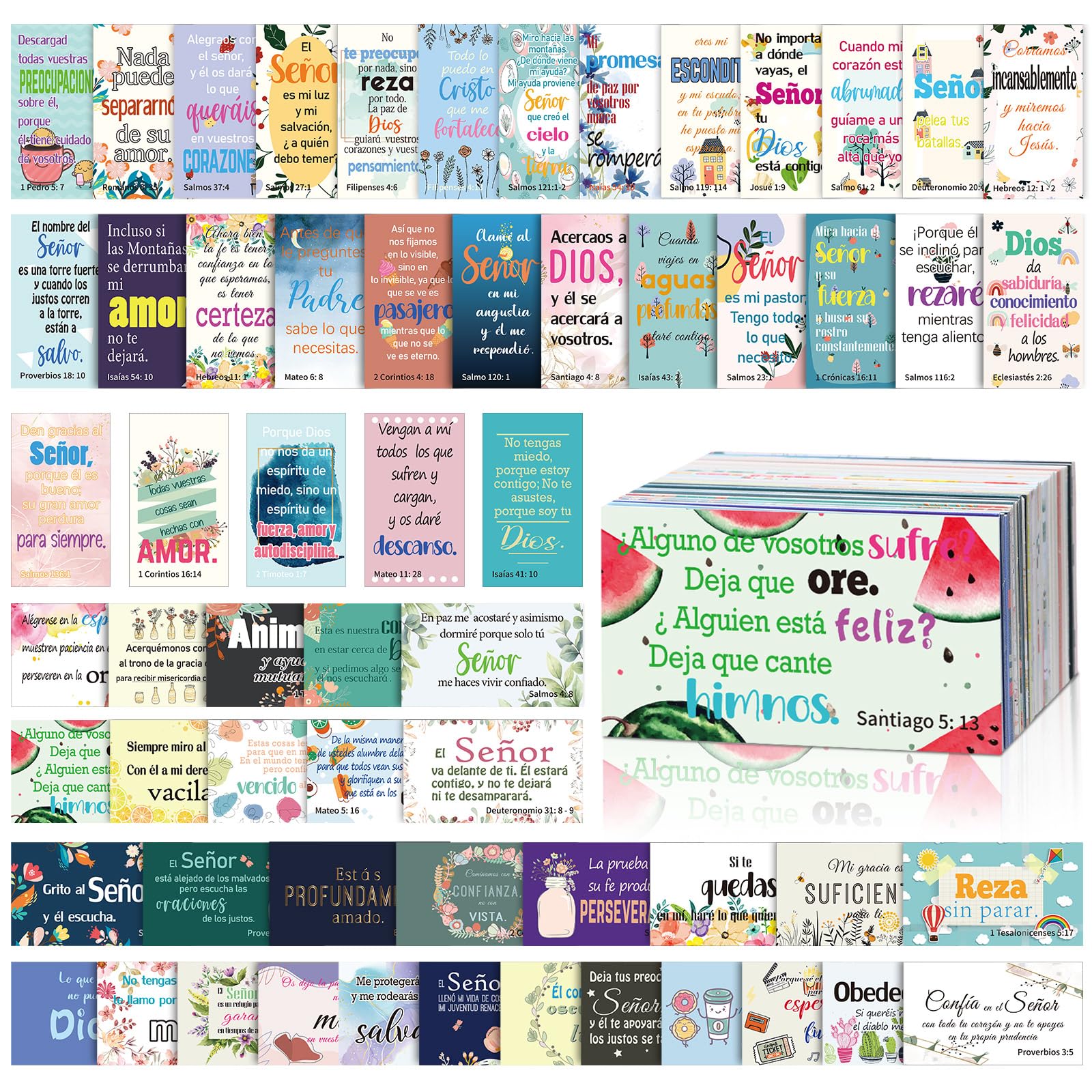 240 tarjetas con versículos bíblicos en español, tarjetas de felicitación de oración en español con versículos bíblicos surtidos Versículos Bíblicos En Español, iglesia, regalos cristianos