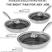RIOVARM Rozsdamentes Acél Serpenyő Szett Indukciós Tapadásmentes Fedeles Serpenyők 20cm 26cm 30cm Wok Minden Főzőlaphoz 2