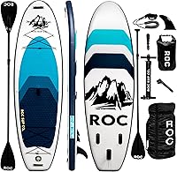 Vista 13 de Roc Tabla de remo inflable de 10 pies y 6 pulgadas con accesorios de tabla de remo de SUP de alta calidad, diseño amplio y estable, cubierta