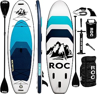 Roc Inflatable Stand Up Paddle Board 10' 6" with Premium SUP Paddle Board Accessories, Wide Stable Design, Non-Slip Comfort Deck for Youth & Adults