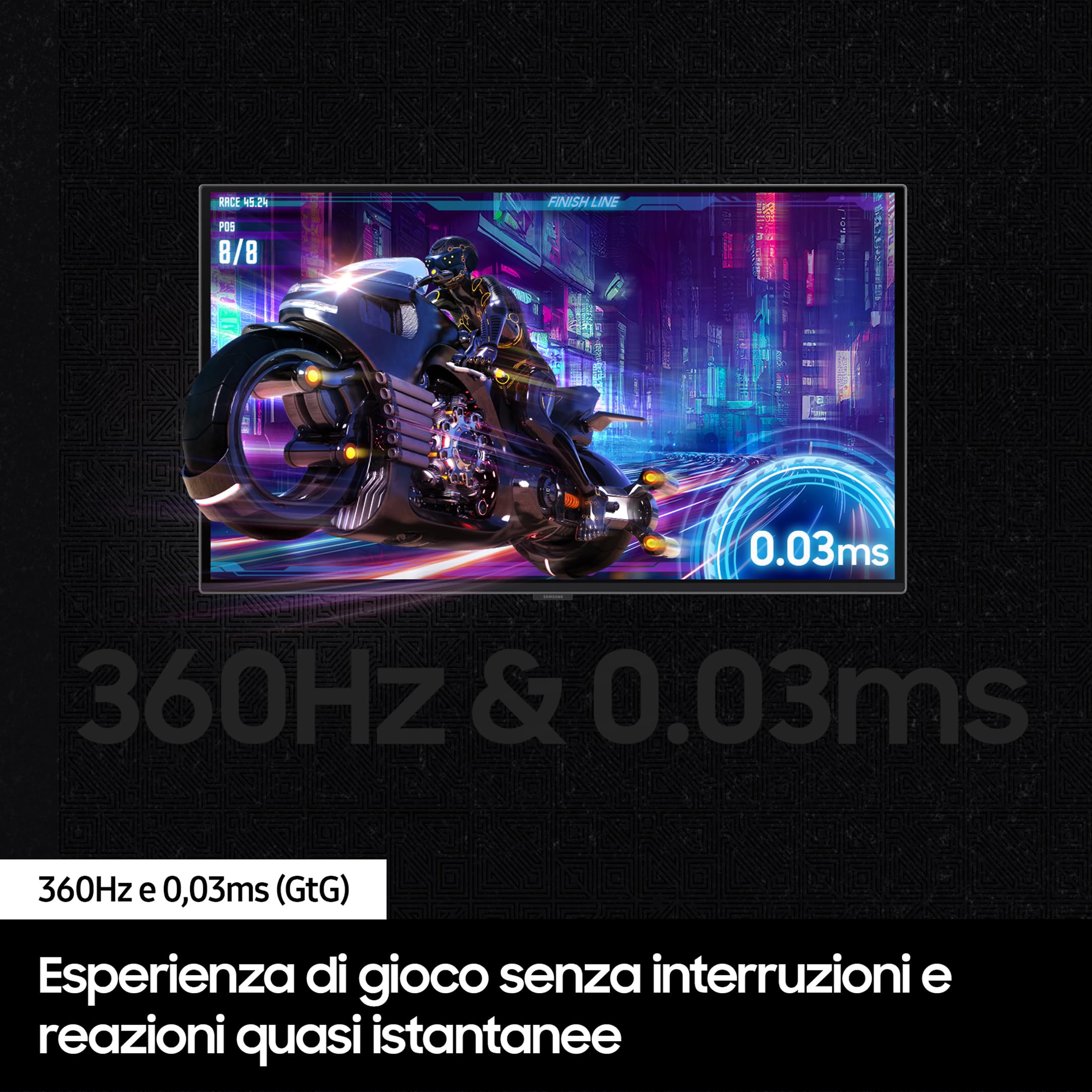 Samsung Monitor Gaming Odyssey OLED G6 (S27DG602), Flat, 27'', 2560x1440 (QHD), 16:9, HDR10+, OLED, 360Hz, 0,03ms (GtG), FreeSync Premium Pro, HDMI, USB, DP, HAS, Pivot