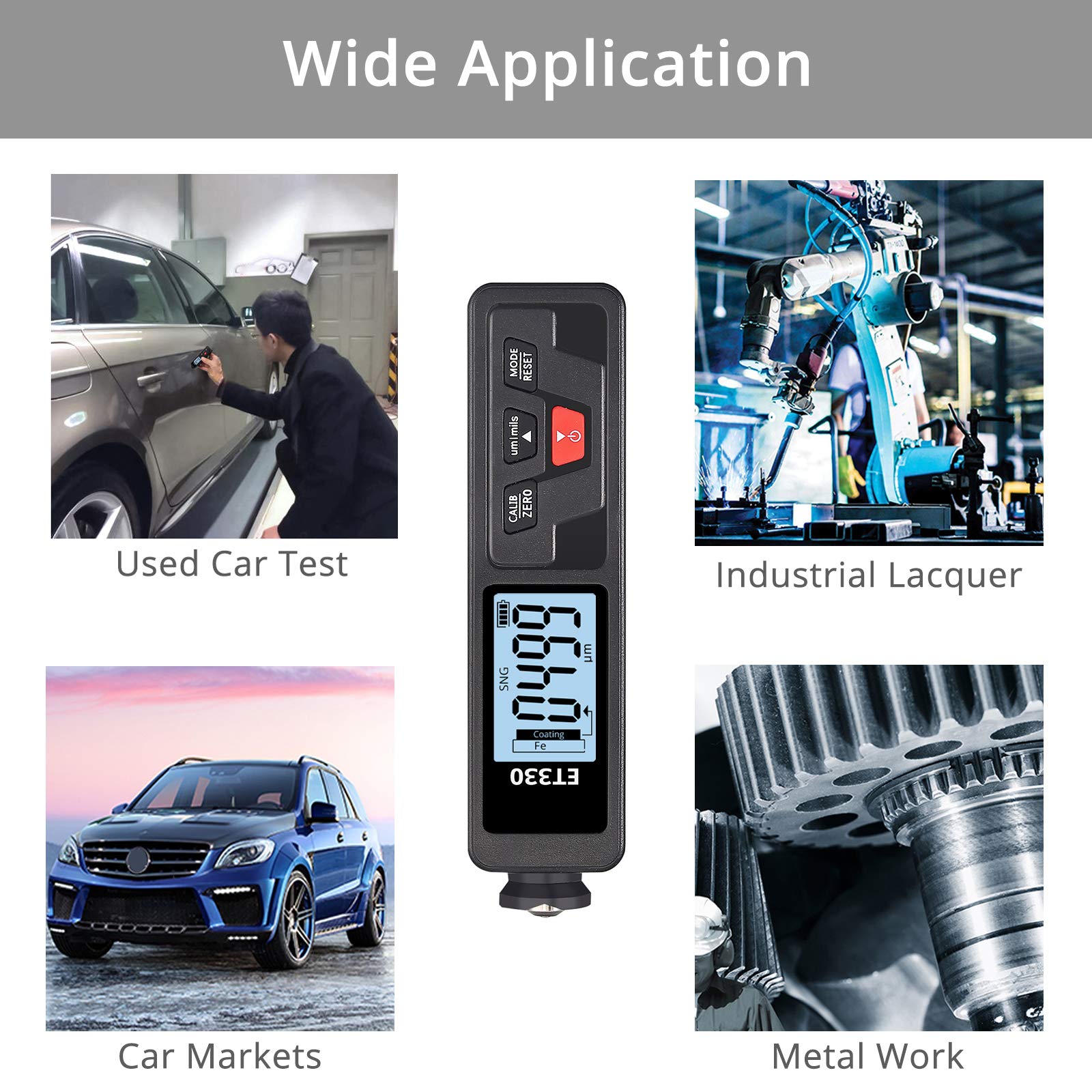 Misuratore Di Spessore Vernici MESTEK - Digitale, 0-1500um, Per Auto E Metall