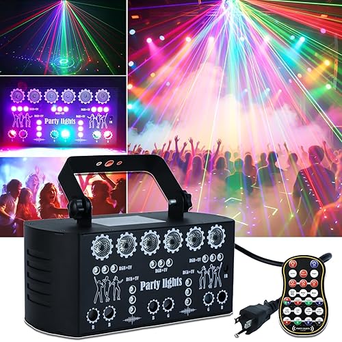 Wuzstar 27-Eye Party DJ Light with Remote, LED Strobe Effects,