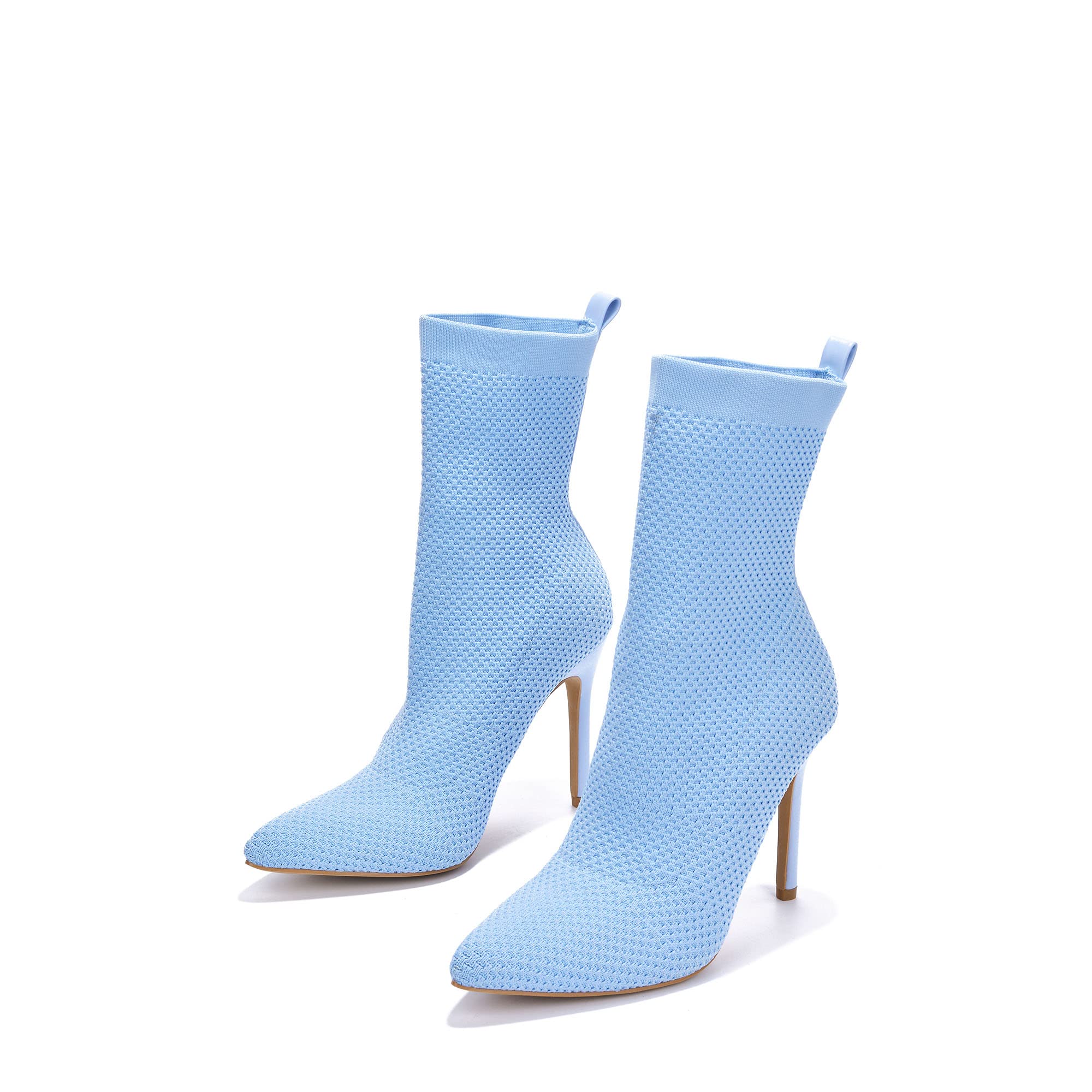 Cape Robbin Sisa Sexy Stiletto High Heels for Women, Woven Knit Sock Ankle Booties