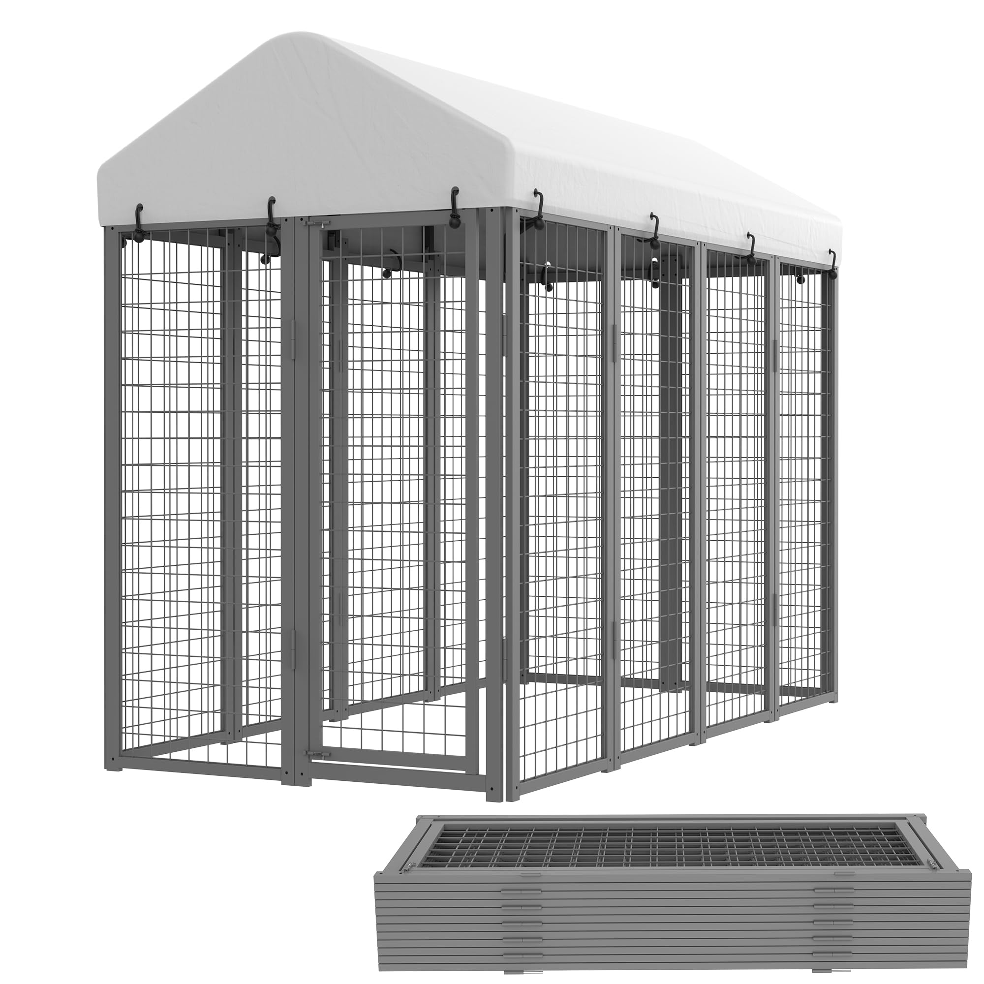 8x4x6 ft Outdoor Dog Kennel, Collapsible Dog Pen for Large Dogs