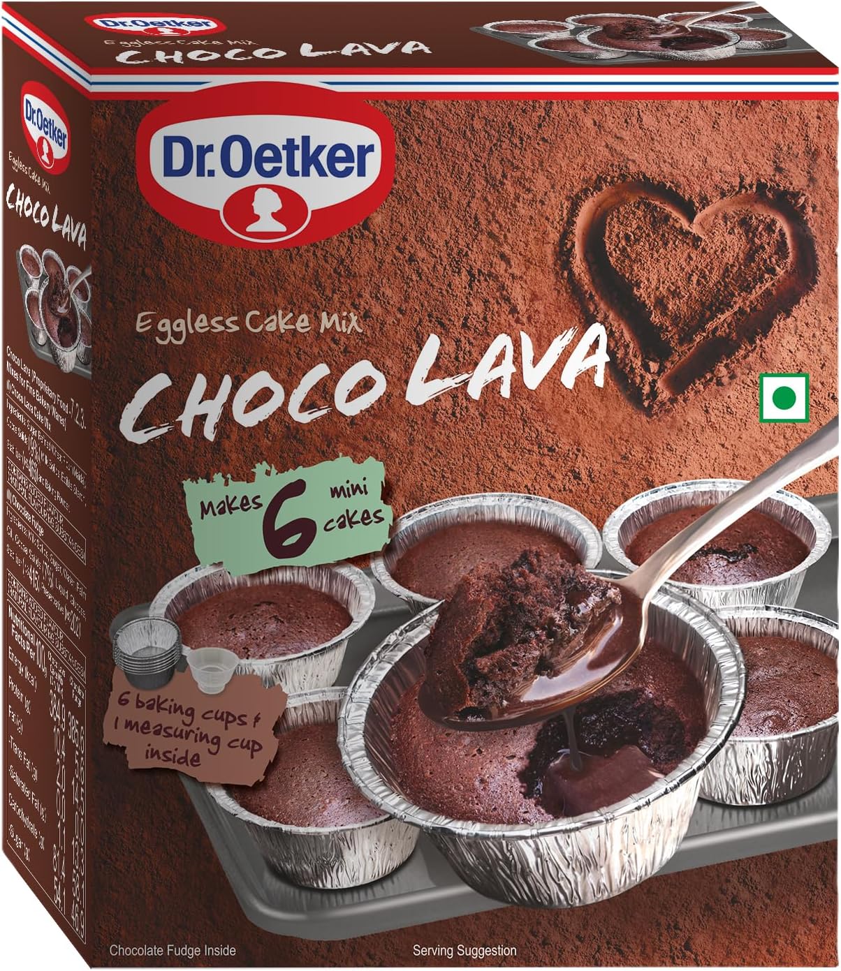 Dr. Oetker Choco Lava Cake Mix, 320g | Eggless Chocolate Cake Mix with Molten Lava Centre | Instant Dessert | Easy Bake-at-Home | Vegetarian