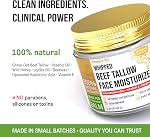 Beef Tallow Face Cream - Grass Fed Tallow and Honey Balm, All Natural Skin Care Moisturizer with Hyaluronic Acid - Day & Night Beef Tallow for Face, Dry and Sensitive Skin, Glass Jar 2.25 oz