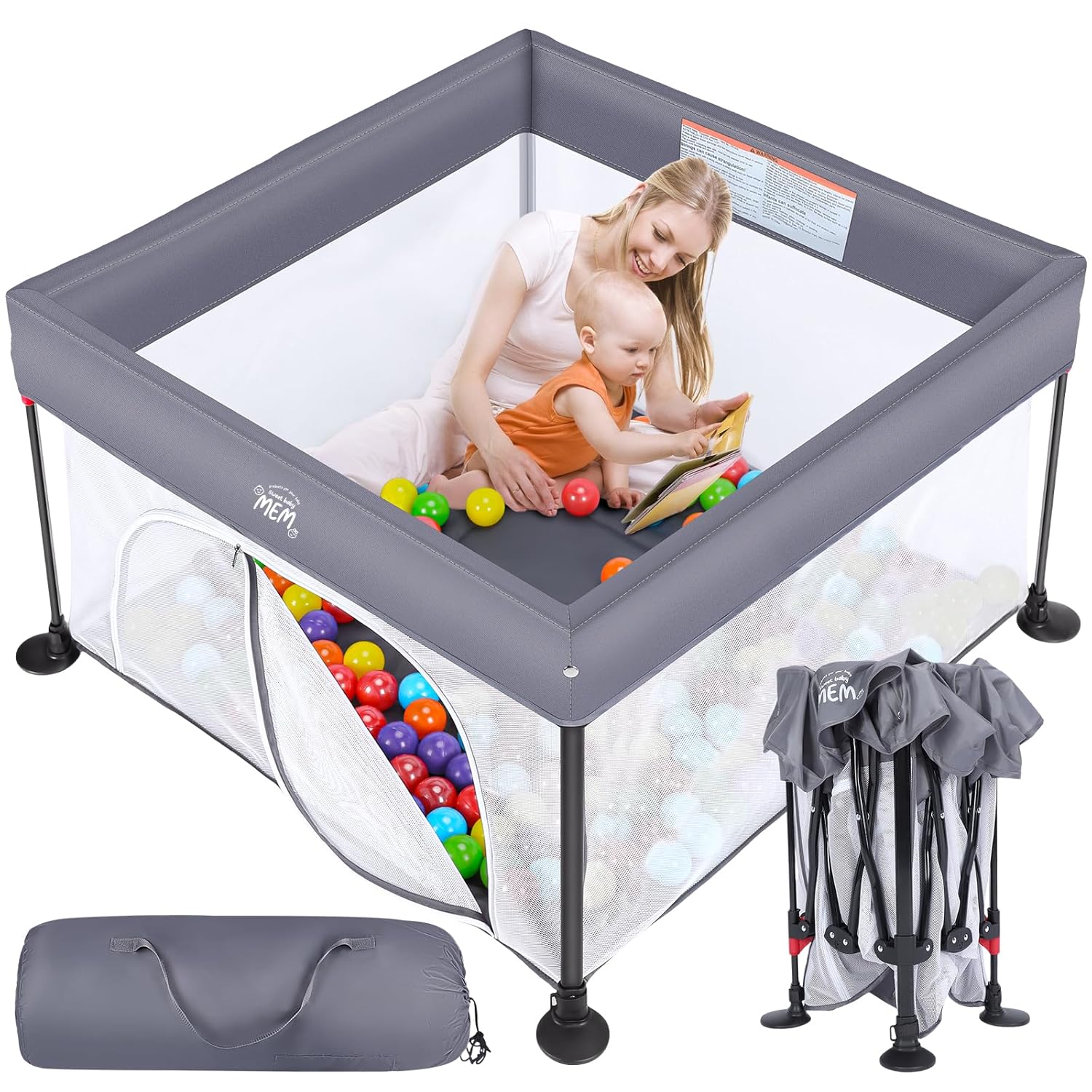 MEM Baby Playpen, Foldable Playpen for Babies and Toddlers