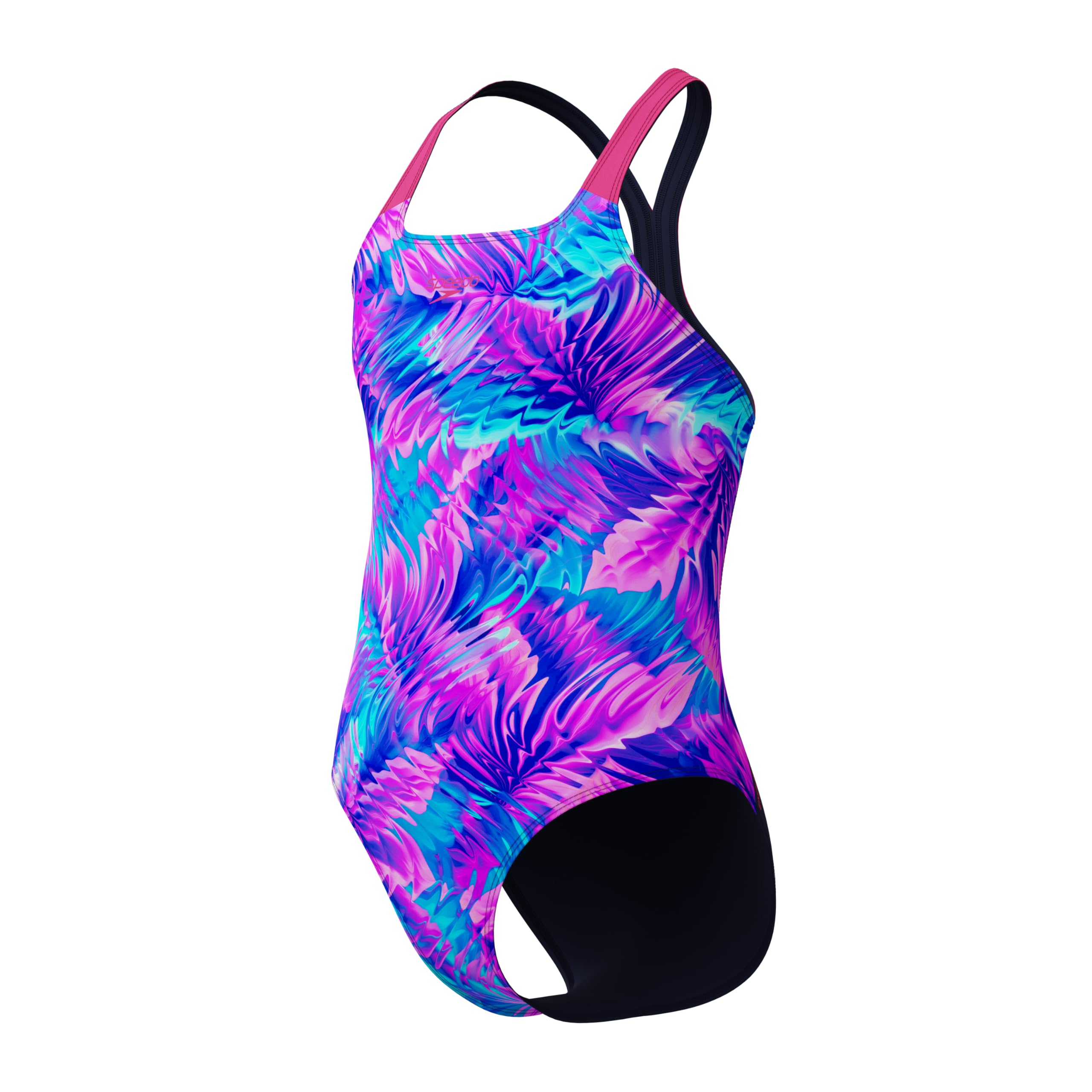 Speedo Maillot de bain imprimé Powerback pour fille Margarita Rose/Caban