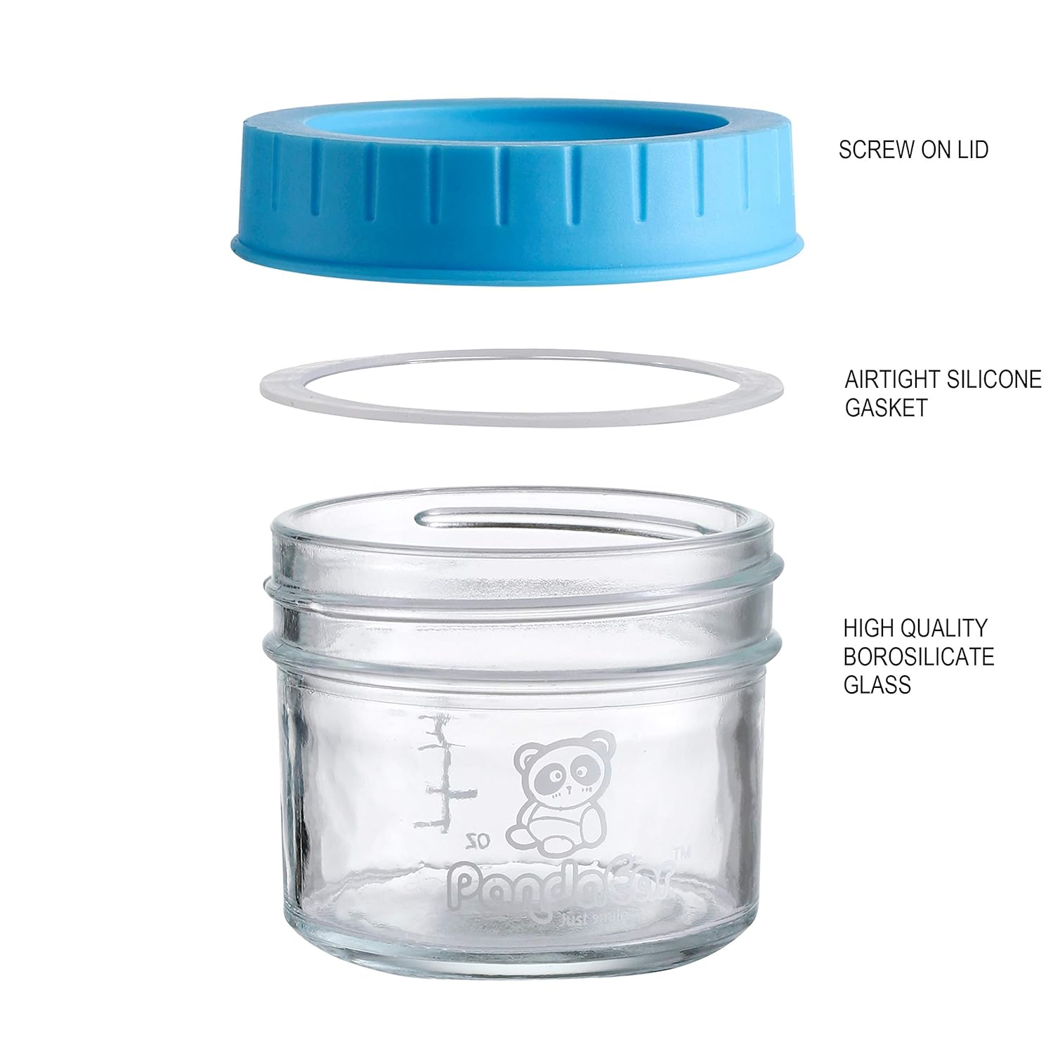 PandaEar (12 Pack) Glass Baby Food Storage Jars | 4 oz Reusable Small Containers Freezer Storage with Airtight Lids Leak Proof | Microwave & Dishwasher Safe | Infants Kids Babies : Baby