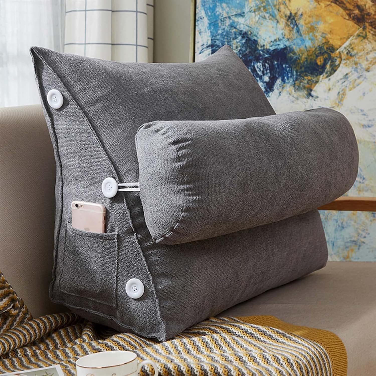 Coussin cale-nuque réglable et dossier de lit ergonomique pour lecture