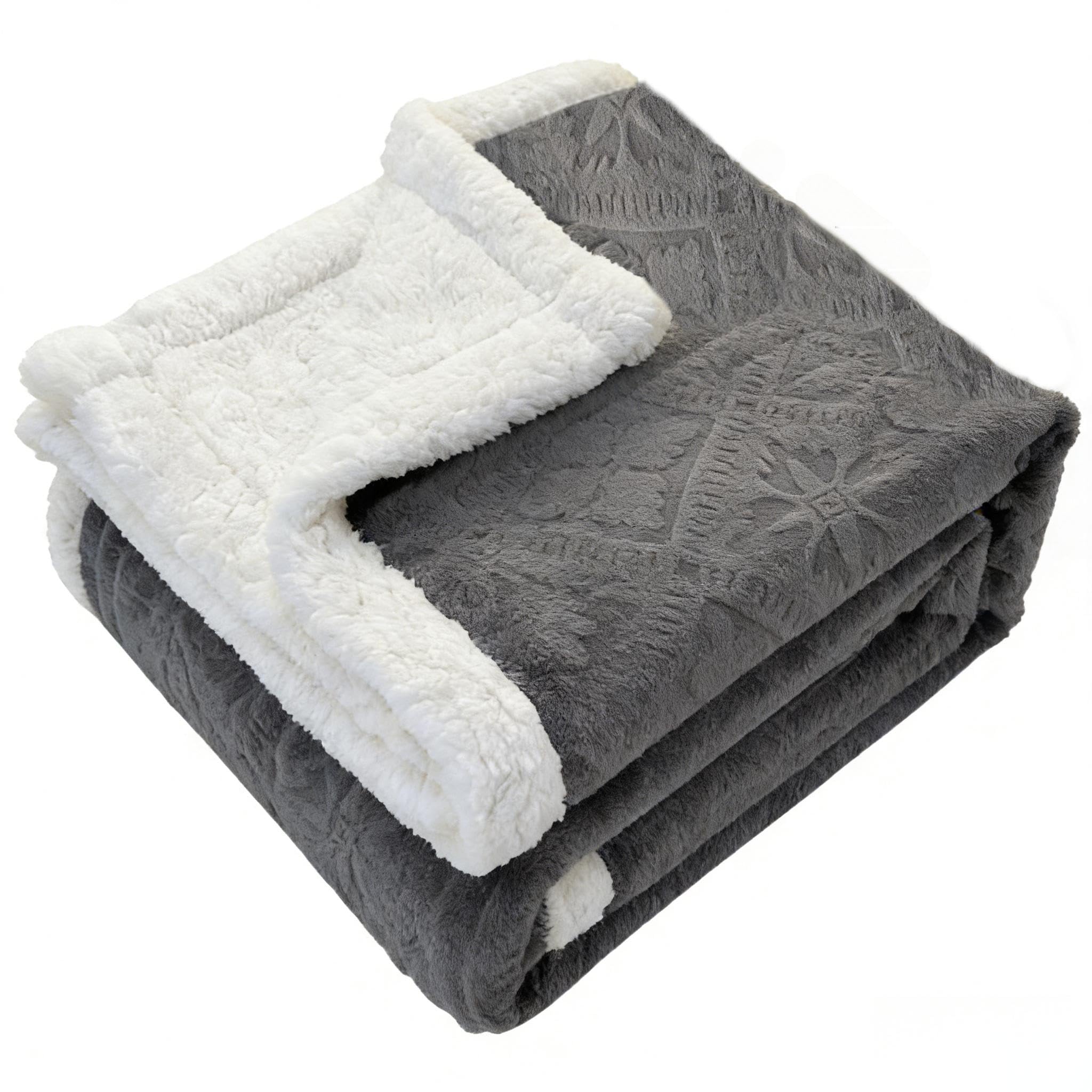 Sherpa Fleece Blanket for Sofa Super Soft Throw Bed Blanket Double Size Cozy Warm Blankets for Couch, Armchair, 150x200cm, Dark Grey