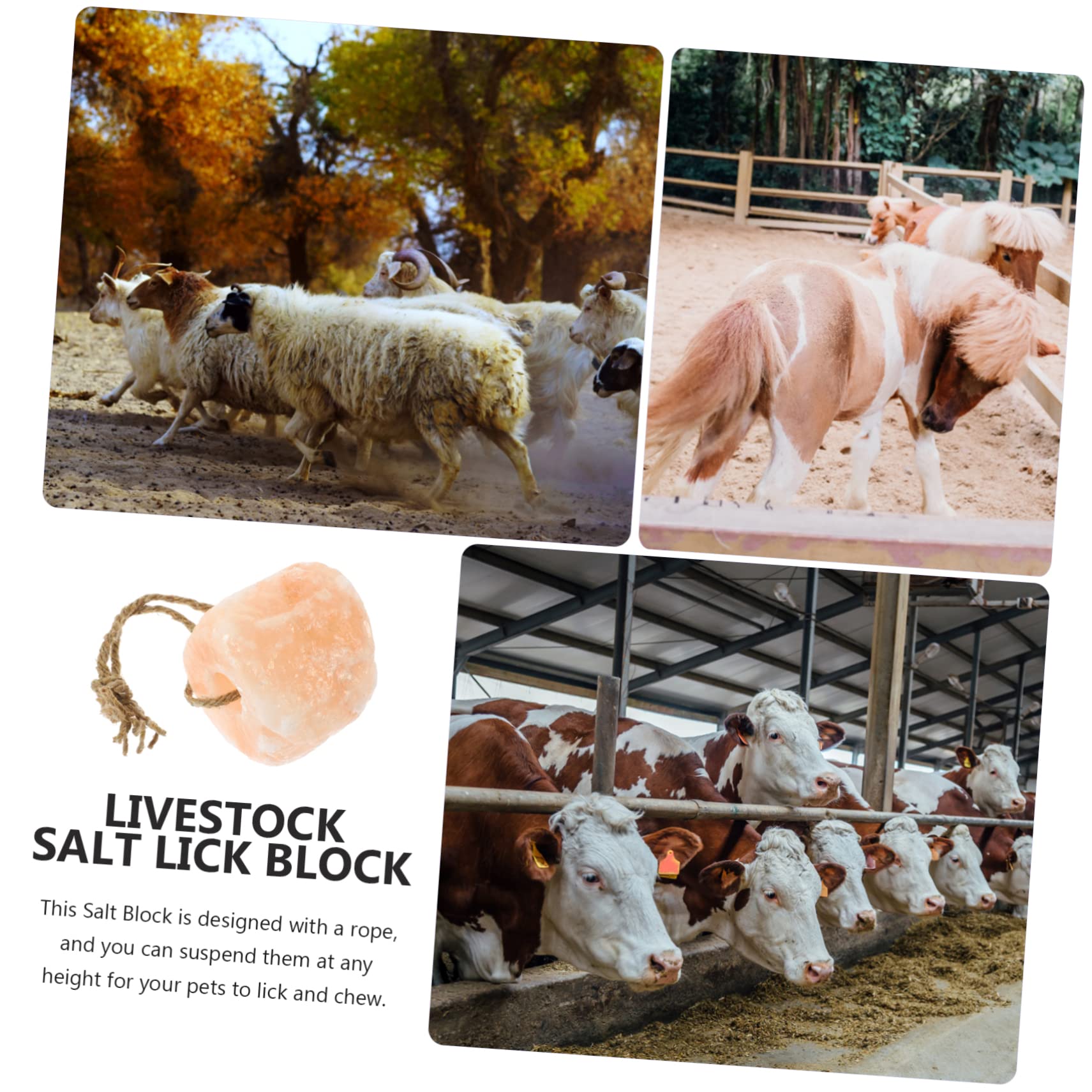 Sosoport Para Lamer Colgante Bloque De Nutrición Animal Seguro Para Ganado Para Vacas Ovejas Caballos y