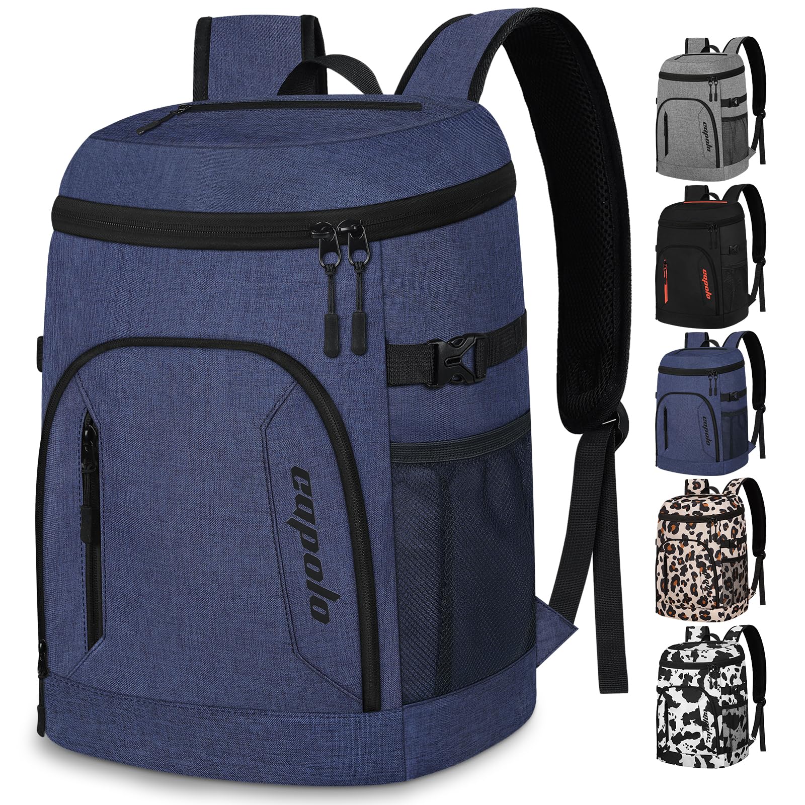 Capolo Cooler Backpack for Men Women Insulated Backpack Cooler Leak Proof Thermal Bag Beverage Soft Cooler Bag Lunch Backpack for Camping 30/45 Cans