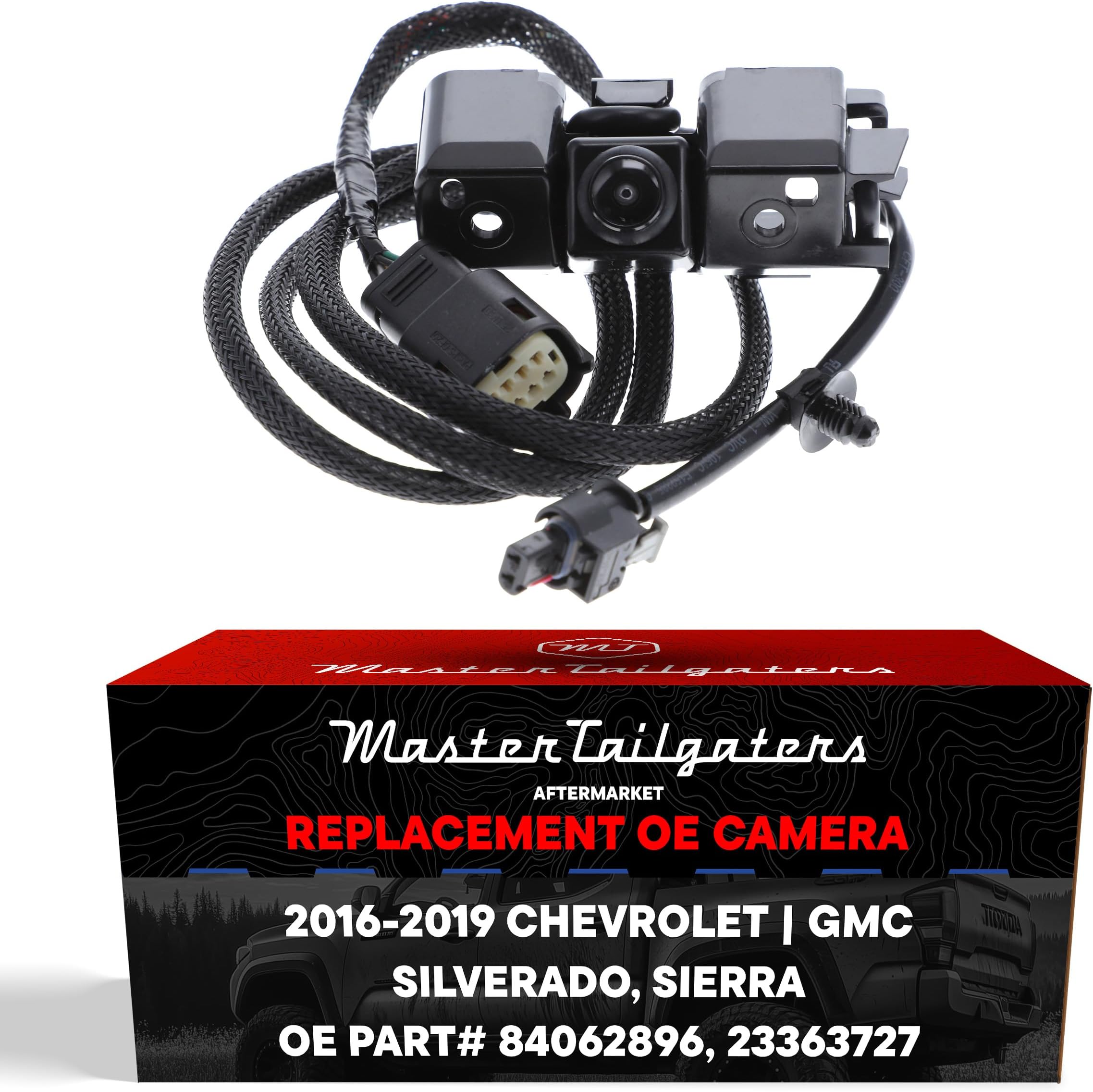 Master Tailgaters Replacement for Chevrolet Silverado/GMC Sierra 1500 (2016-2019), 2500, 3500 (2016-2019) Backup Camera OE Part # 84062896, 23363727