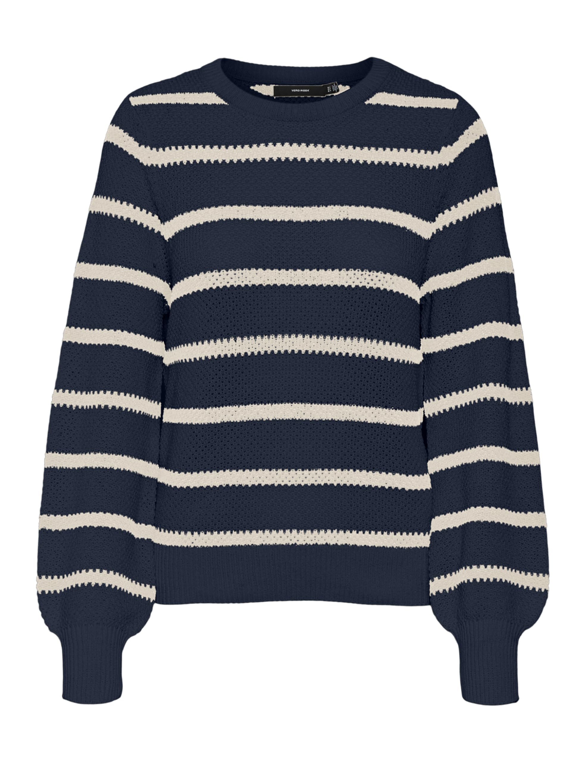 VERO MODA Women's Vmamazing LS O-Neck Pullover Boo Knitted Jumper, Navy Blazer/Detail: w. Birch, S