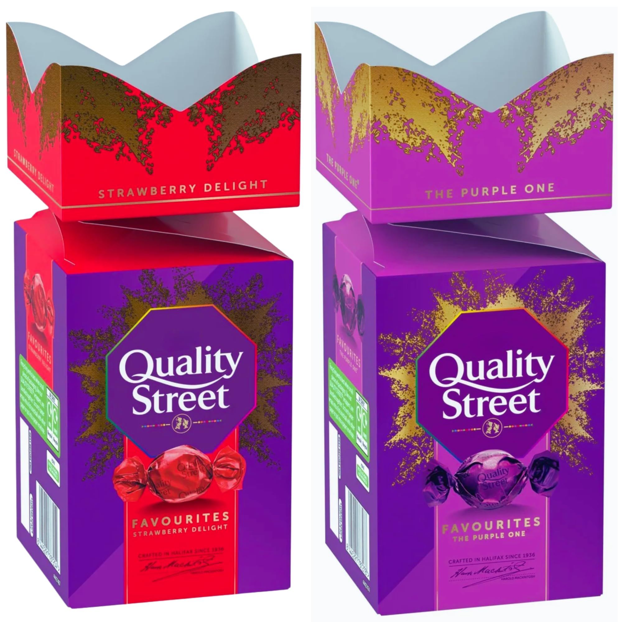 Quality Street Strawberry Creams Delights 290g & The Purple One 252g (2 Pack Mixed Bundle)