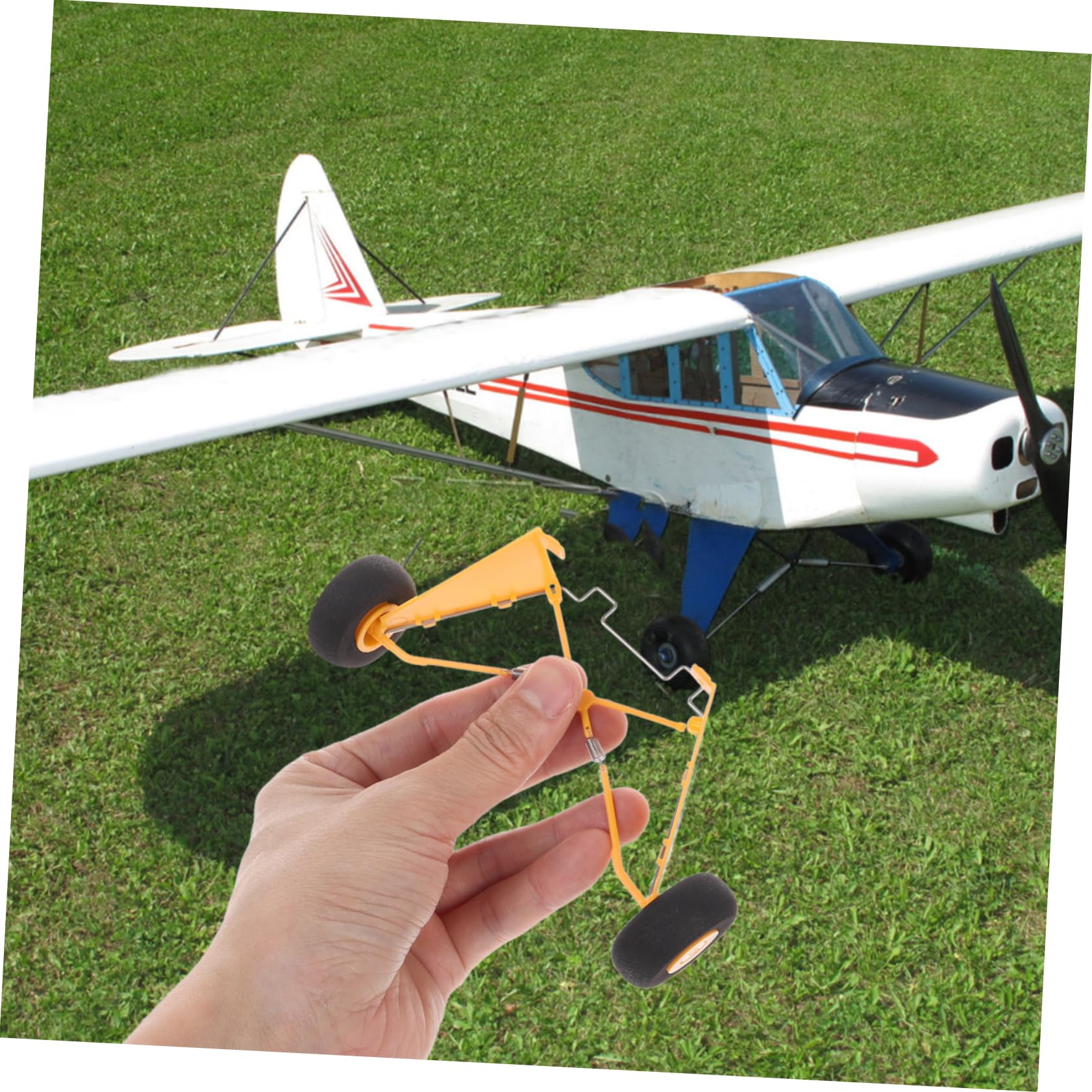 Yardwe 3 Piezas Accesorios de Aviones RC para Remoto Radio Partes reemplazo Tren de Aterrizaje de Aviones Tren de Aterrizaje de avión RC el plastico Yellow