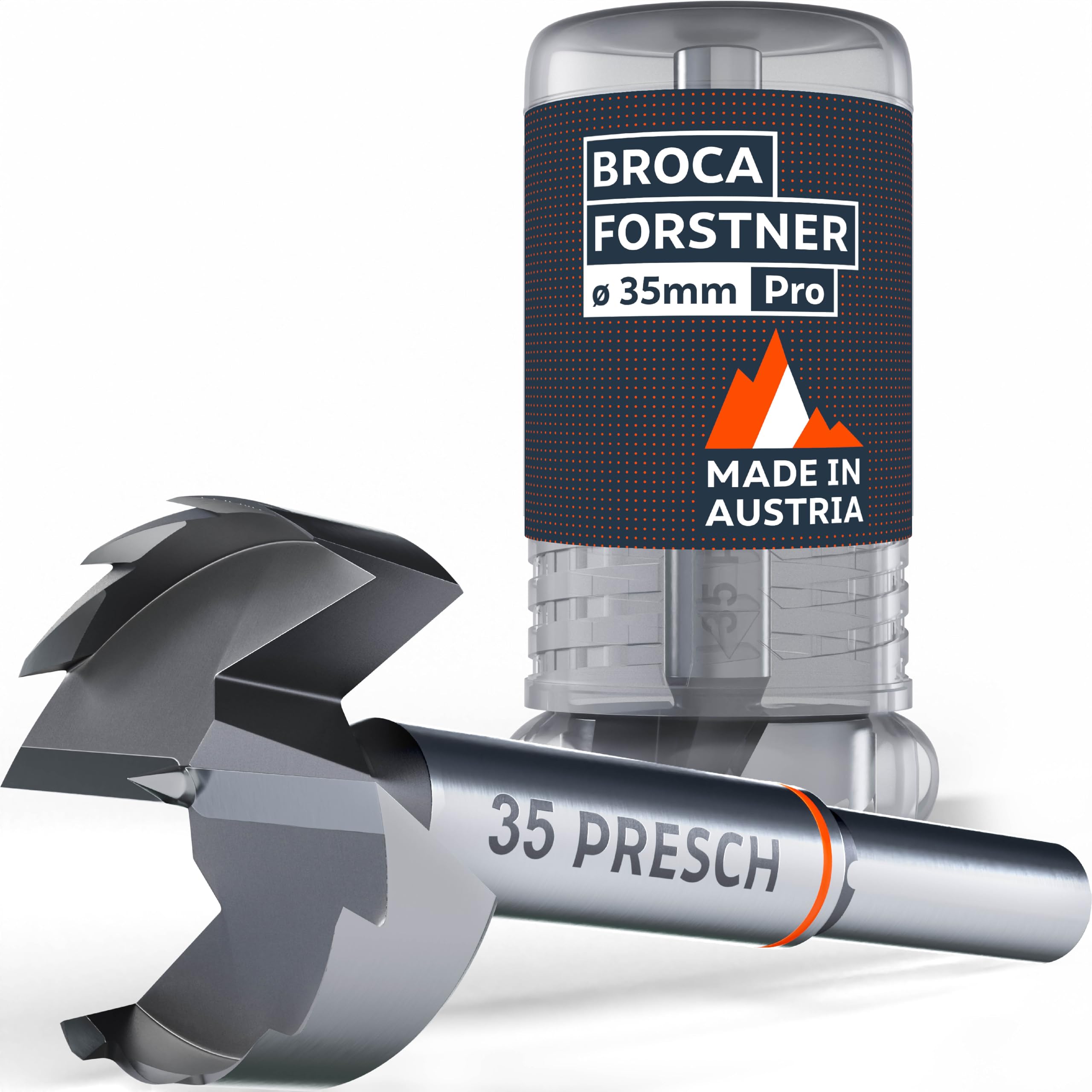 Presch Broca Forstner Ø 35mm - Broca para madera ultra afilada y duradera - Punta central de alta precisión para agujeros perfectamente redondos - Rendimiento fiable con vida útil optimizada