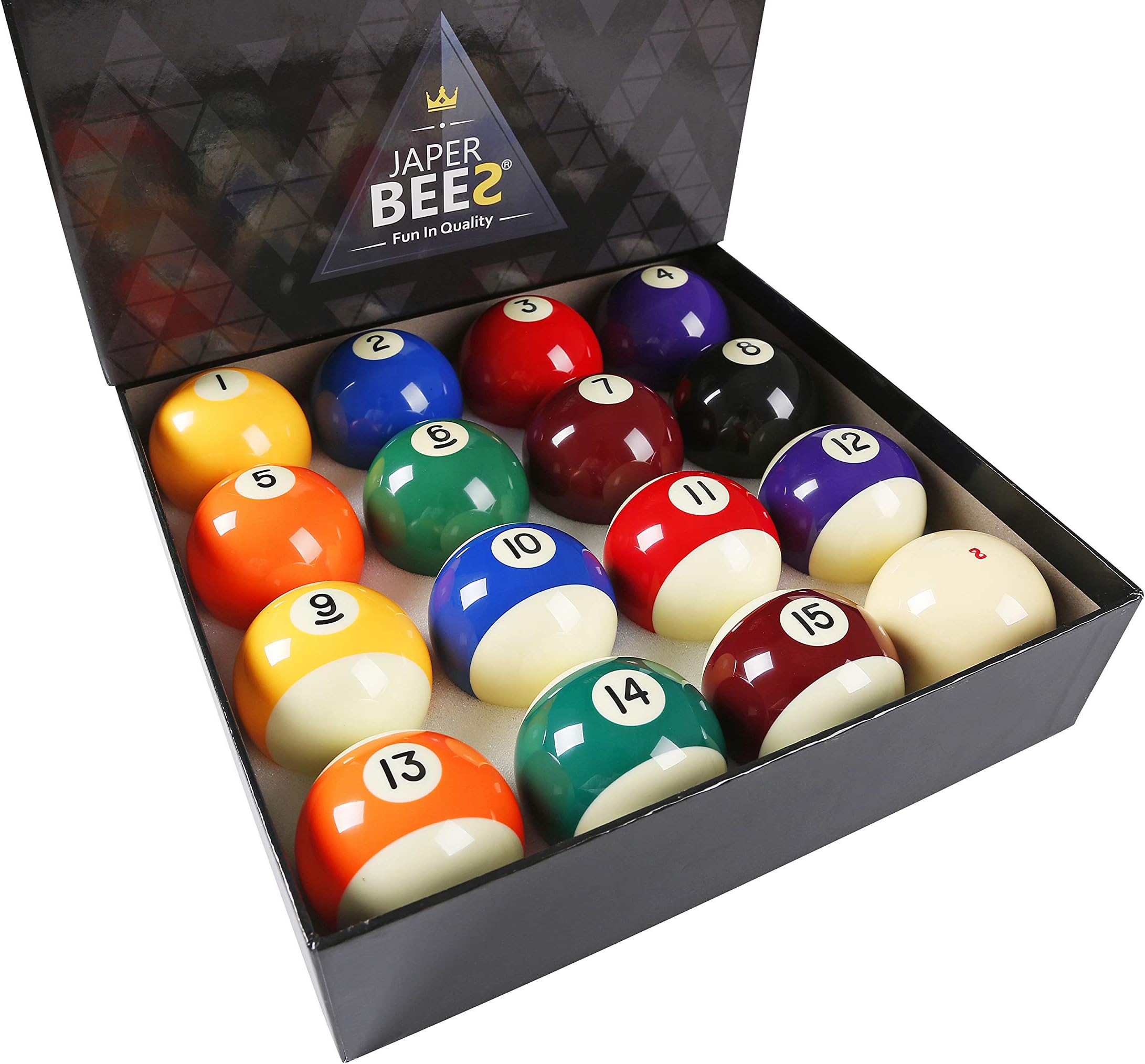 JAPER BEES Pool Balls Billiard Balls Pool Table Balls Set Regulation Size Classic Pro and Marble (Premium)