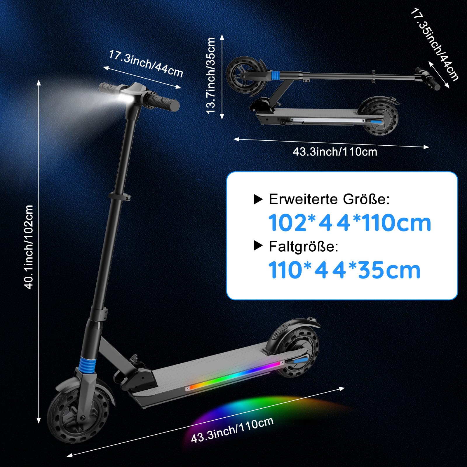 Trottinette électrique pliable et réglable en hauteur pour enfants de 8 à 16 ans, affichage LED, portée maximale 20 KM/H, cadeau pour enfants et adolescents