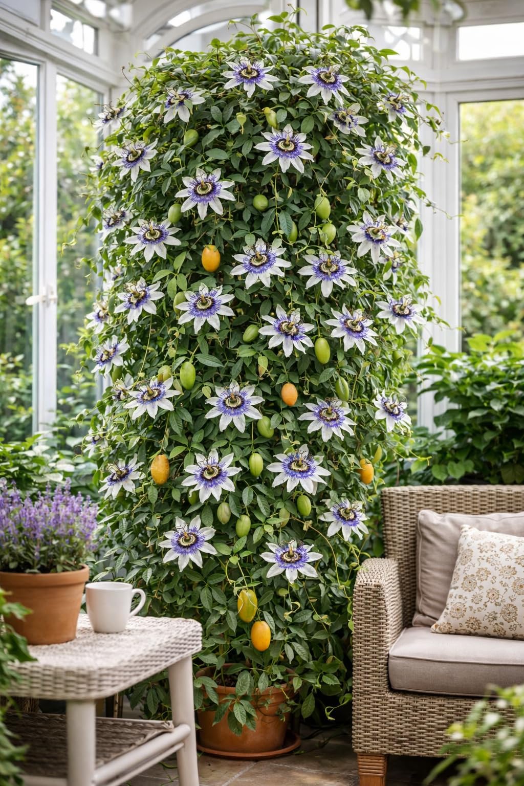 Winterharte Passionsblume Passiflora caerulea 60–70 cm – mehrjährige exotische Kletterpflanze – frostresistent & pflegeleicht – ideal für Garten, Balkon & Terrasse