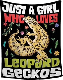 Leopard Gecko Blanket,Funny Gecko Gifts,Just A Girl Who Loves Leopard Gecko Flannel Throw Blanket,Super Soft Cozy Blanket,Fuzzy Warm Cozy Bedding Blankets for Couch Bed,40