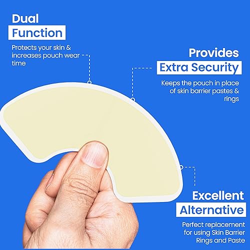 Miniatura 5 de Safe n' Simple Arco de barrera extra ancho para la piel, 30 tiras de barrera para la ostomía de 2 pulgadas, anillo de barrera, tiras hidrocoloides