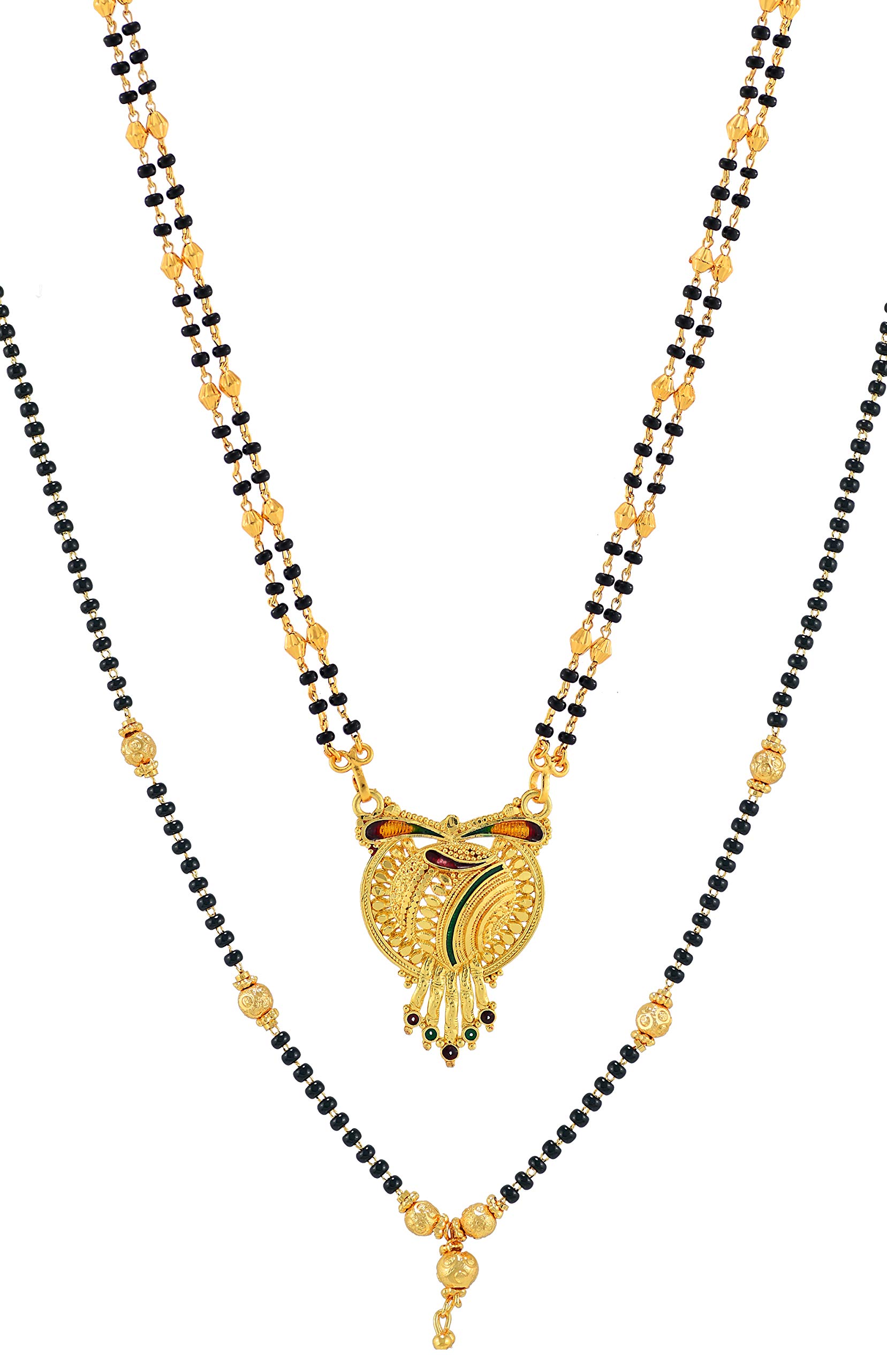 Charms Combo Collection of Dazzling Gold Plated Mangalsutra for Women (B081LFDPW4) Amazon Price History, Amazon Price Tracker