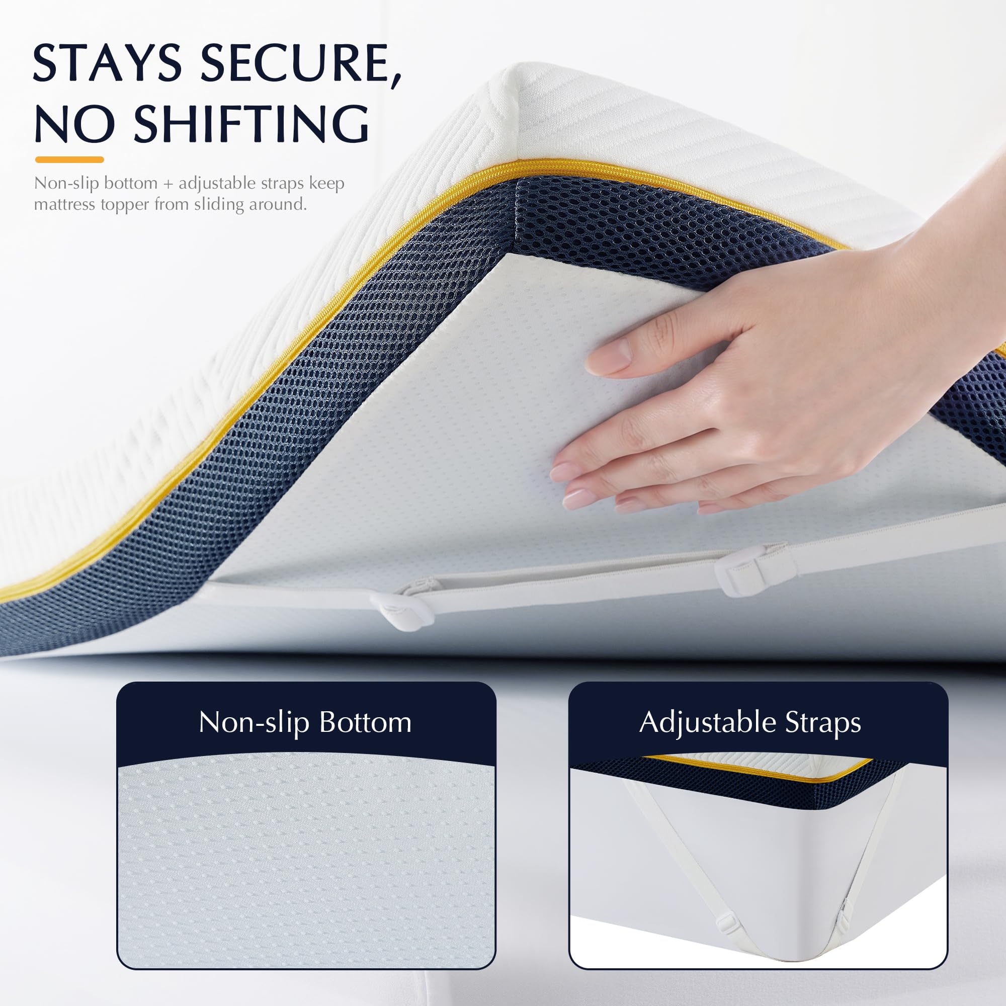 Surmatelas Mémoire de Forme 90x190CM, en Mousse de Gel de Haute Densité