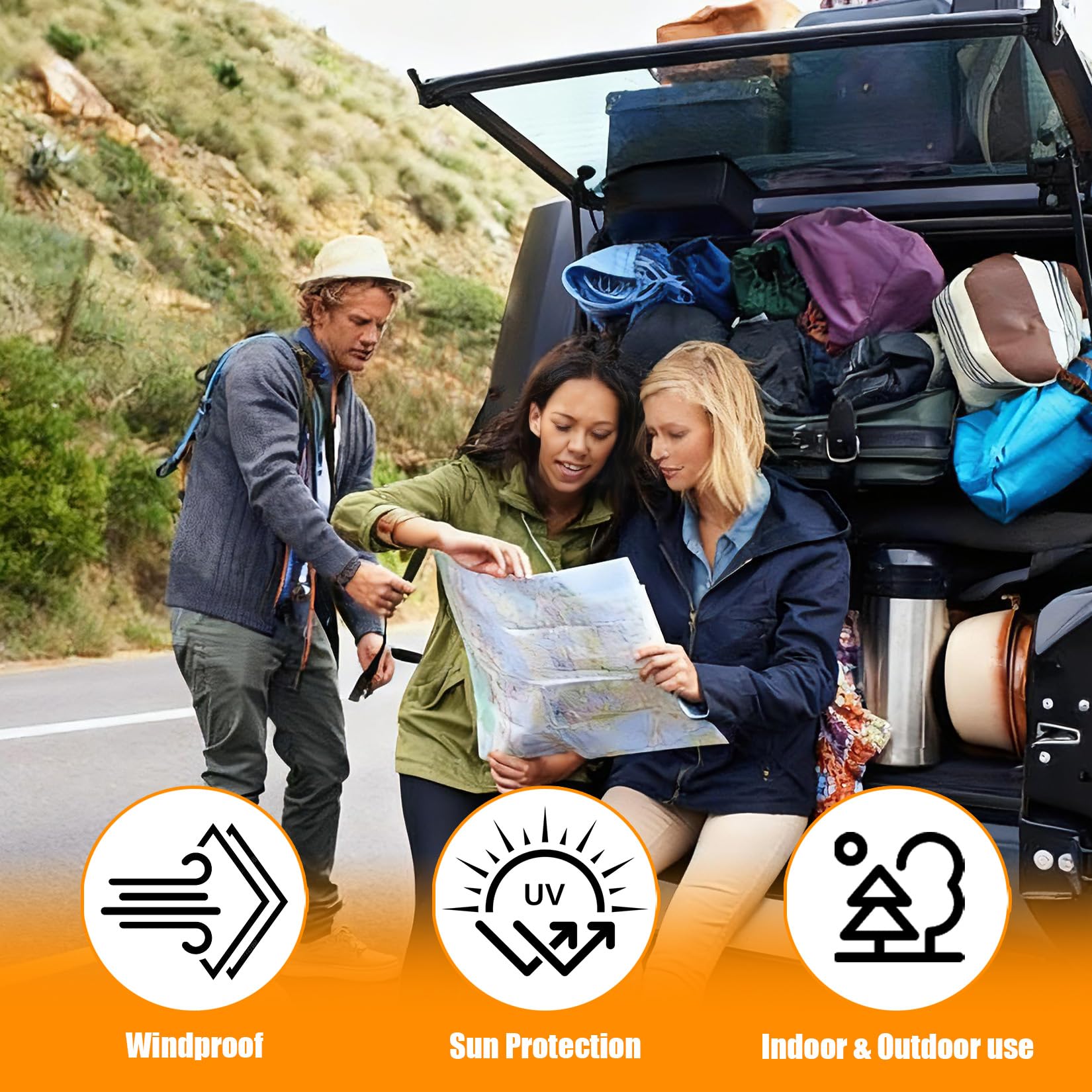 6 Pièces Sangles de Serrage Courtes 20 mm x 50 cm, Sangles d’Arrimage avec Boucle Métallique, Sangles Réglables pour Porte-Vélo, Moto, Bagages, Transport et Fixation - 5