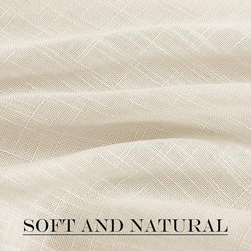 Miniatura 7 de NICETOWN Cortina de puerta francesa, cortina de lino texturizado para puerta francesa, panel transparente de tejido abierto (30 pulgadas de ancho