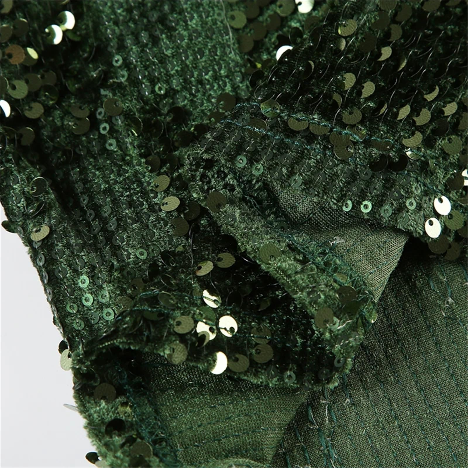 Top con Paillettes Top Corto Attillato Senza Maniche con Lacci e Paillettes for Feste estive da Donna, Stile retrò, Verde