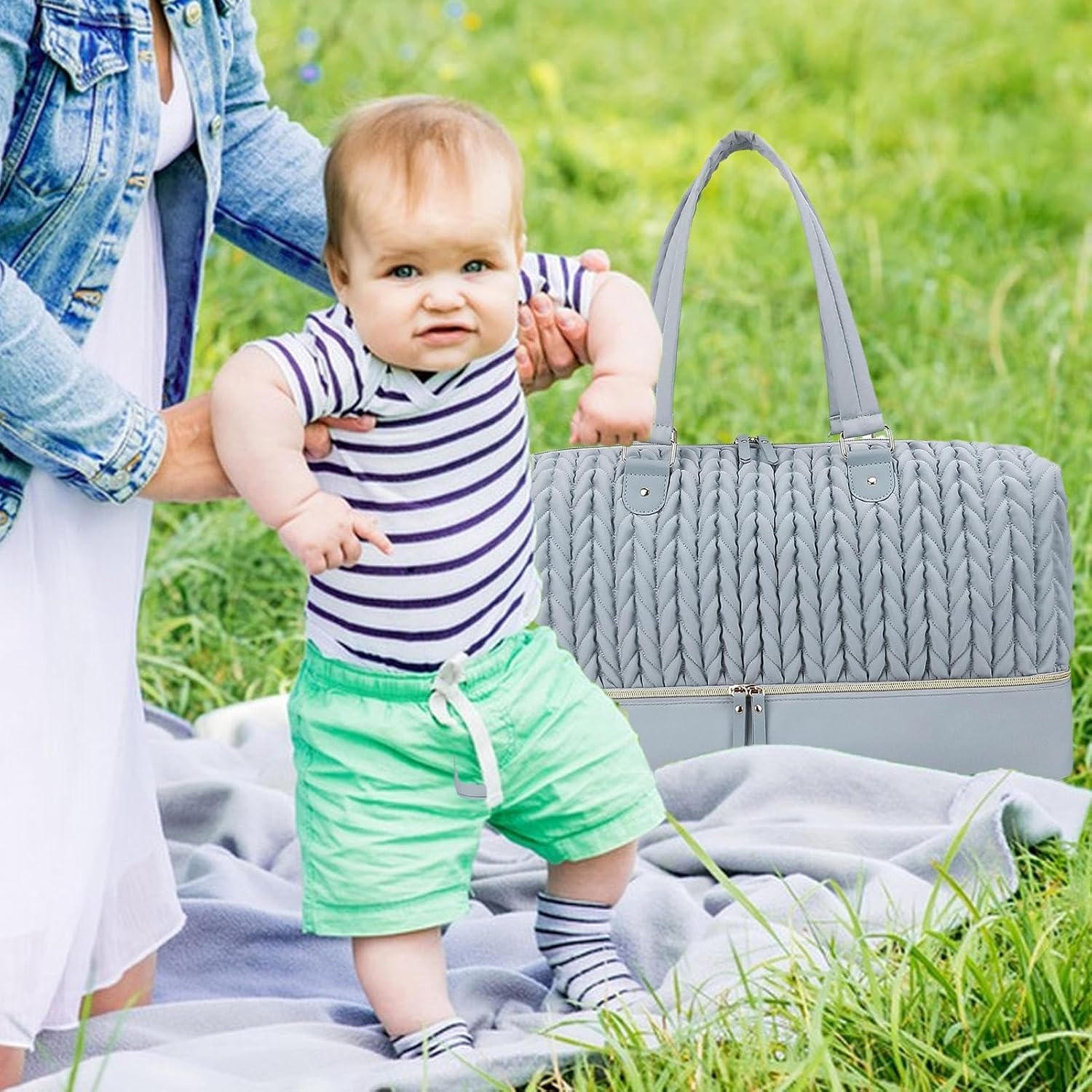 Tote Diaper Bag for Women,Travel | Diaper Organizer Bag with Insulated Pocket, Nappy Storage, Waterproof for Changing Table