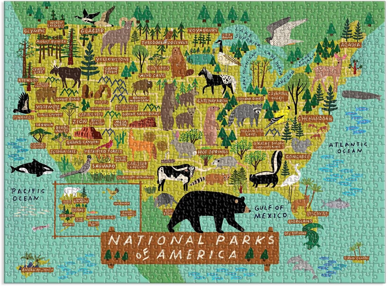 Galison - National Parks of America 1000 Piece Jigsaw Puzzle for Adults image 2
